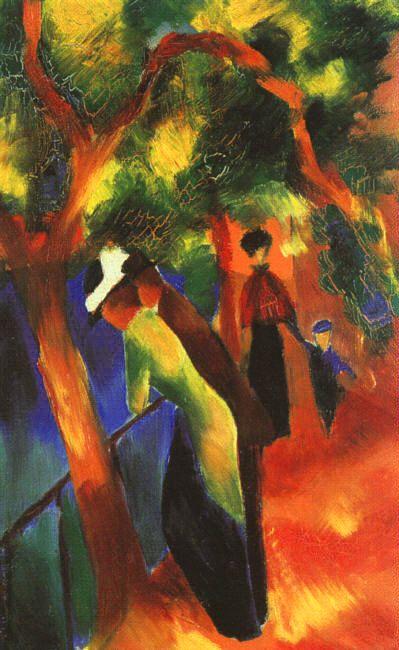 August Macke Sunlight Walk oil painting picture